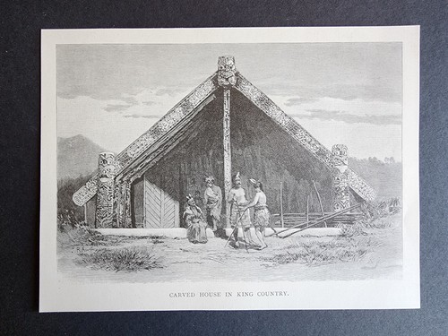 Antique print carved - print,