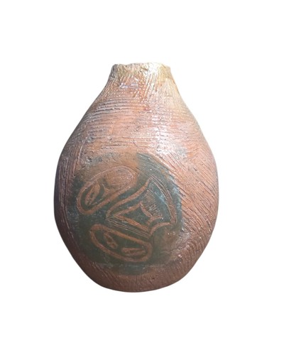 Vintage maori carved gourd - maori,
