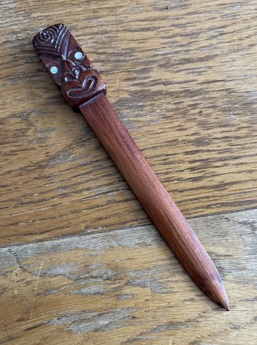 Vintage maori tiki carved - vintage,