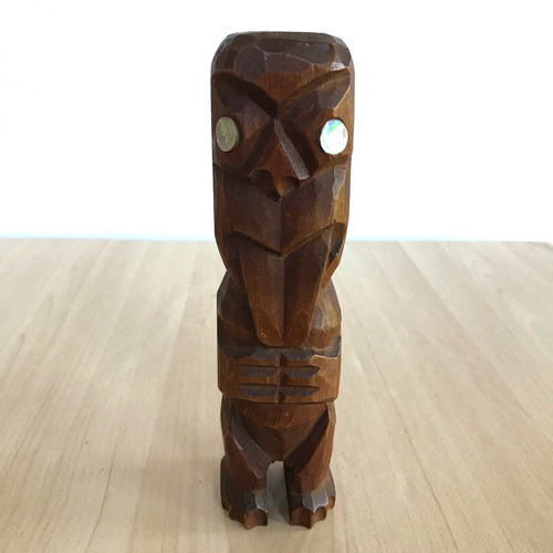Maori tiki totem carved - totem,