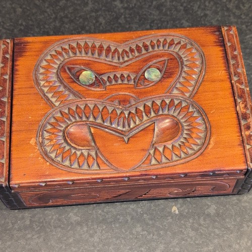 Hand carved maori wooden snake - carved,