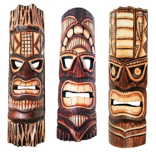 Tiki mask wooden wall plaque - mask,