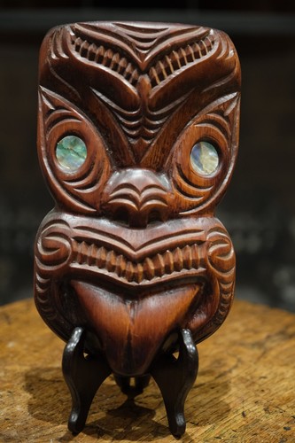 Vintage maori tiki wall plaque - wall,