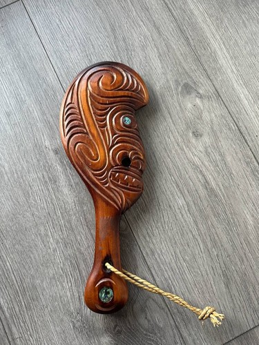 Vtg maori carved wooden patu - maori,