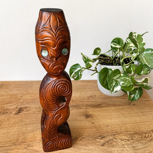 Vintage maori wood carving - vintage,